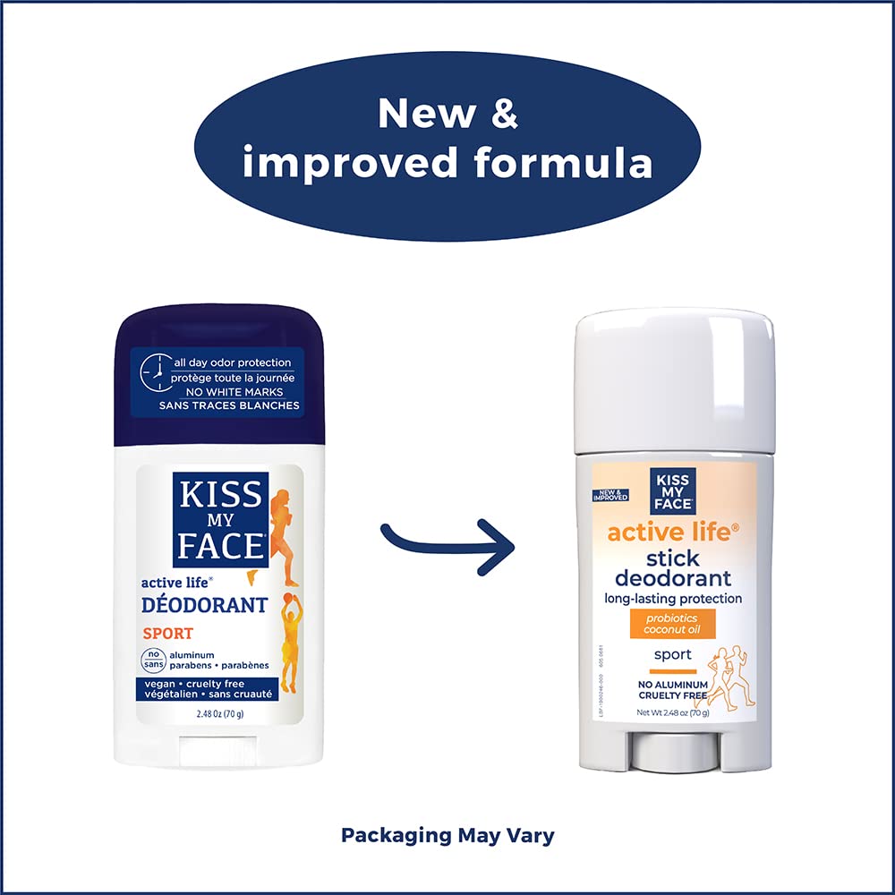 Kiss My Face Signature Bundles - Active Life Aluminum Free Deodorant, Sport, 7.44 oz, 3 Count (Packaging May Vary) Beauty and Personal Care Kiss My Face