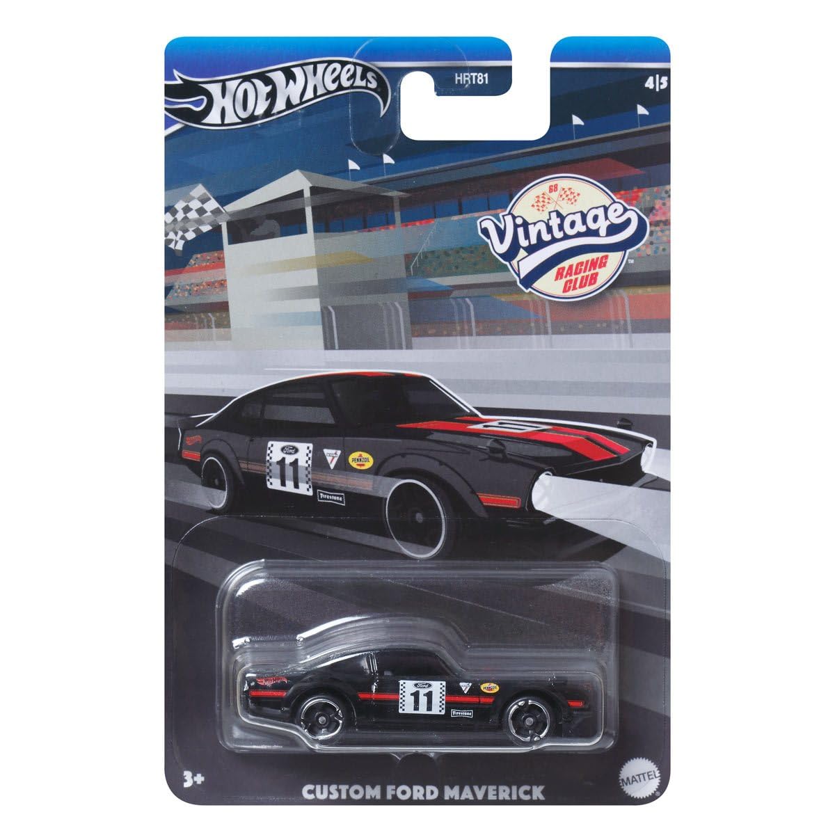 Hot Wheels 2024 Vintage Racing Club - Bundle of 2 (HRT81‑956B) | Custom Ford Maverick & Custom Datsun 240Z | 1:64 Die‑Cast Collector Cars - Ages 3+