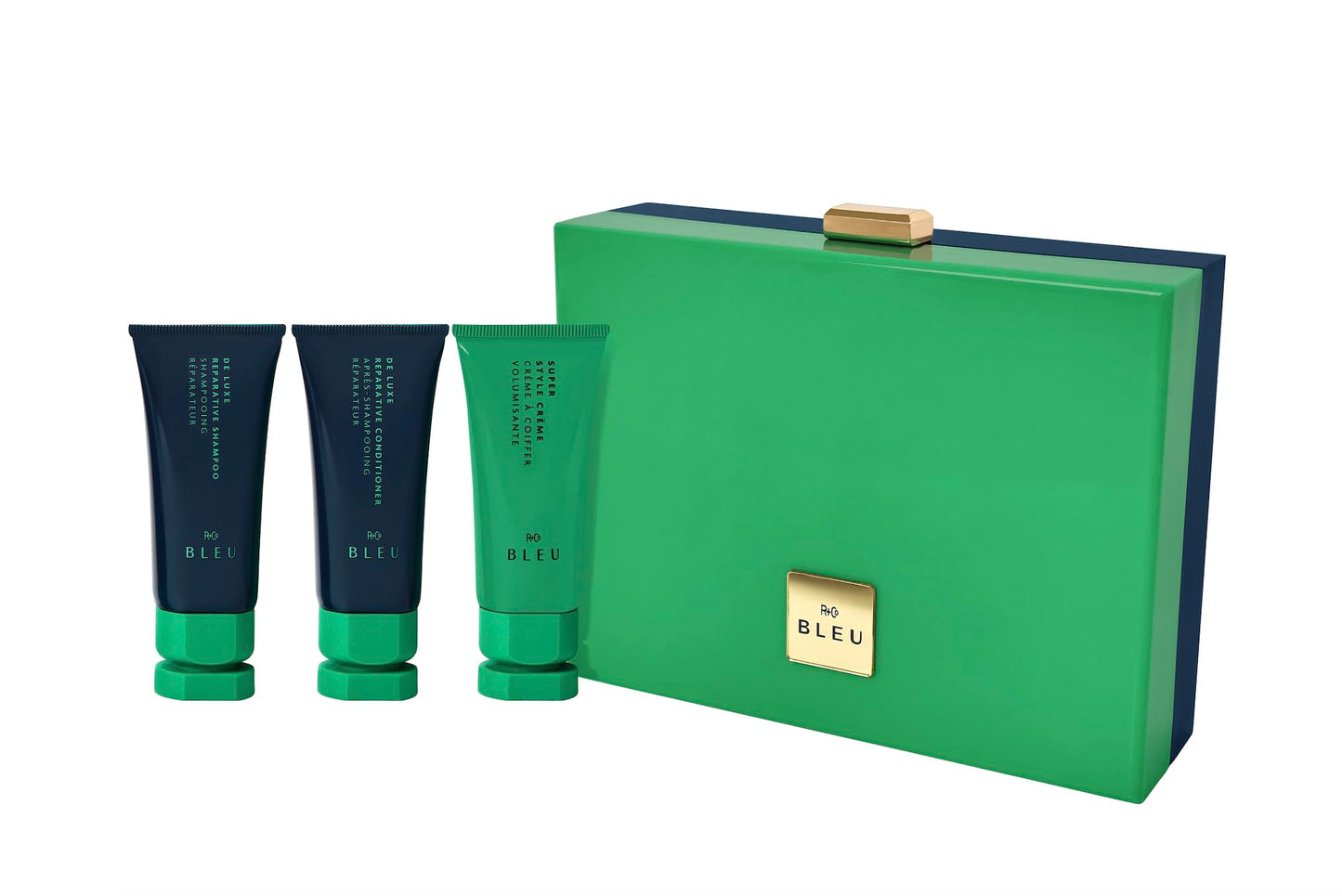R+Co BLEU Repair + Moisture Trial Set | Limited Edition | Travel Size Shampoo, Conditioner & Repair Mask | Strengthens, Hydrates, and Revives Damaged