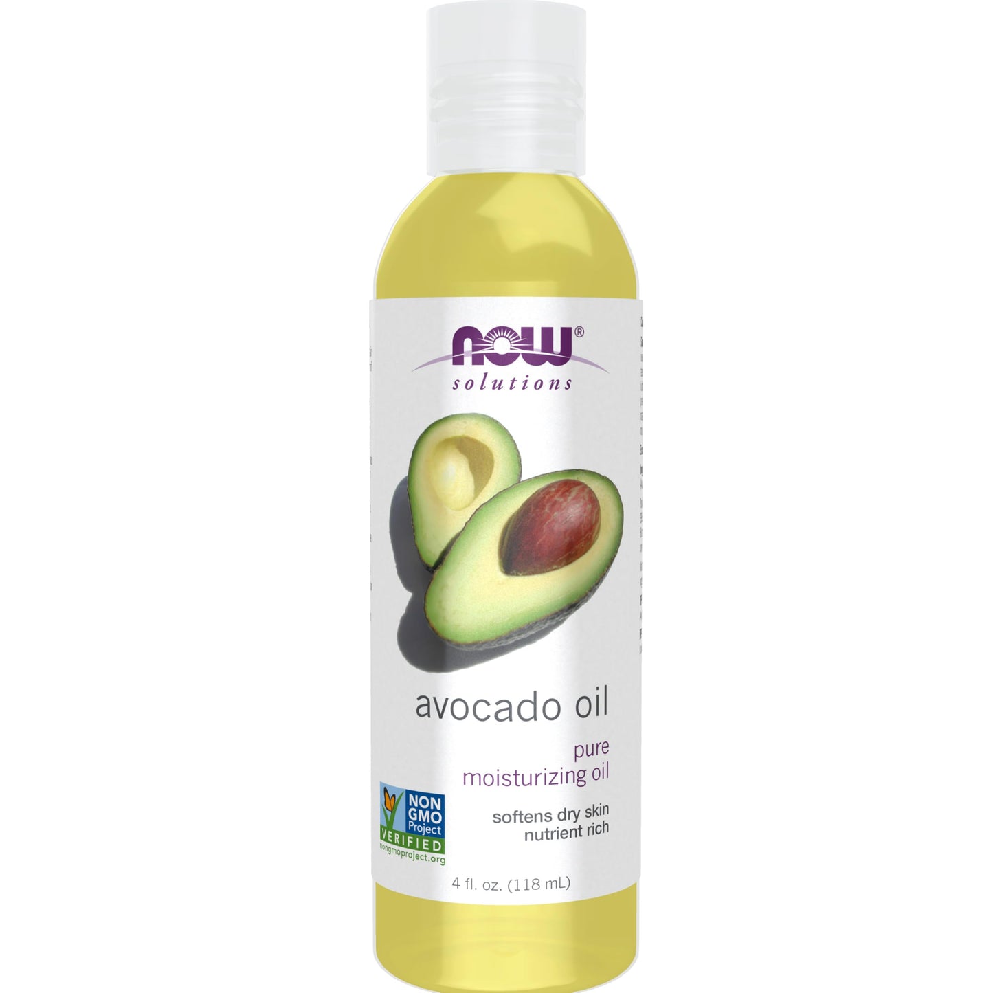 NOW Foods Solutions, Avocado Oil, 100% Pure Moisturizing Oil, Nutrient Rich and Hydrating, 4-Ounce