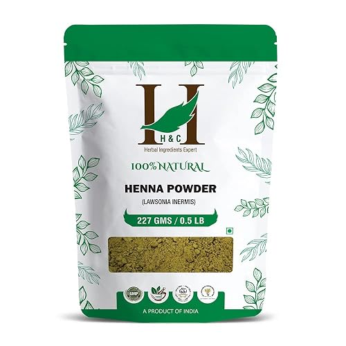 H&C 100% Natural and Pure Henna Powder/Lawsonia Inermis 227 gms (1/2 LB) for Hair