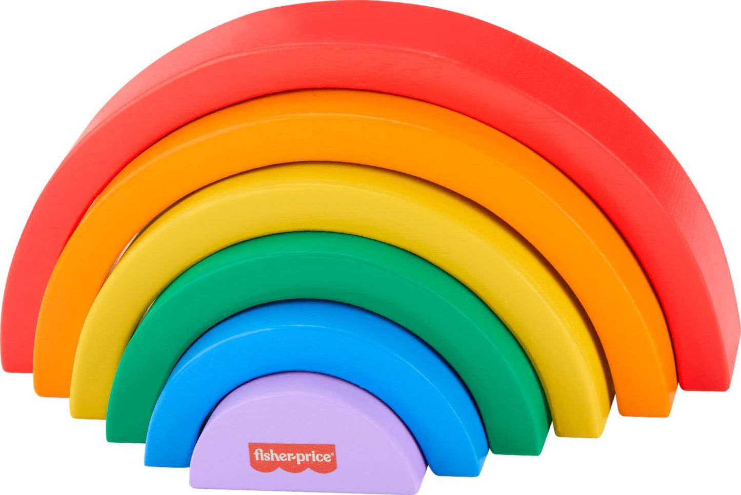 Fisher-Price Wooden Toddler Stacking Rainbow – 6 Colorful Pieces for Building & Developmental Play, Kids Ages 18+ Months