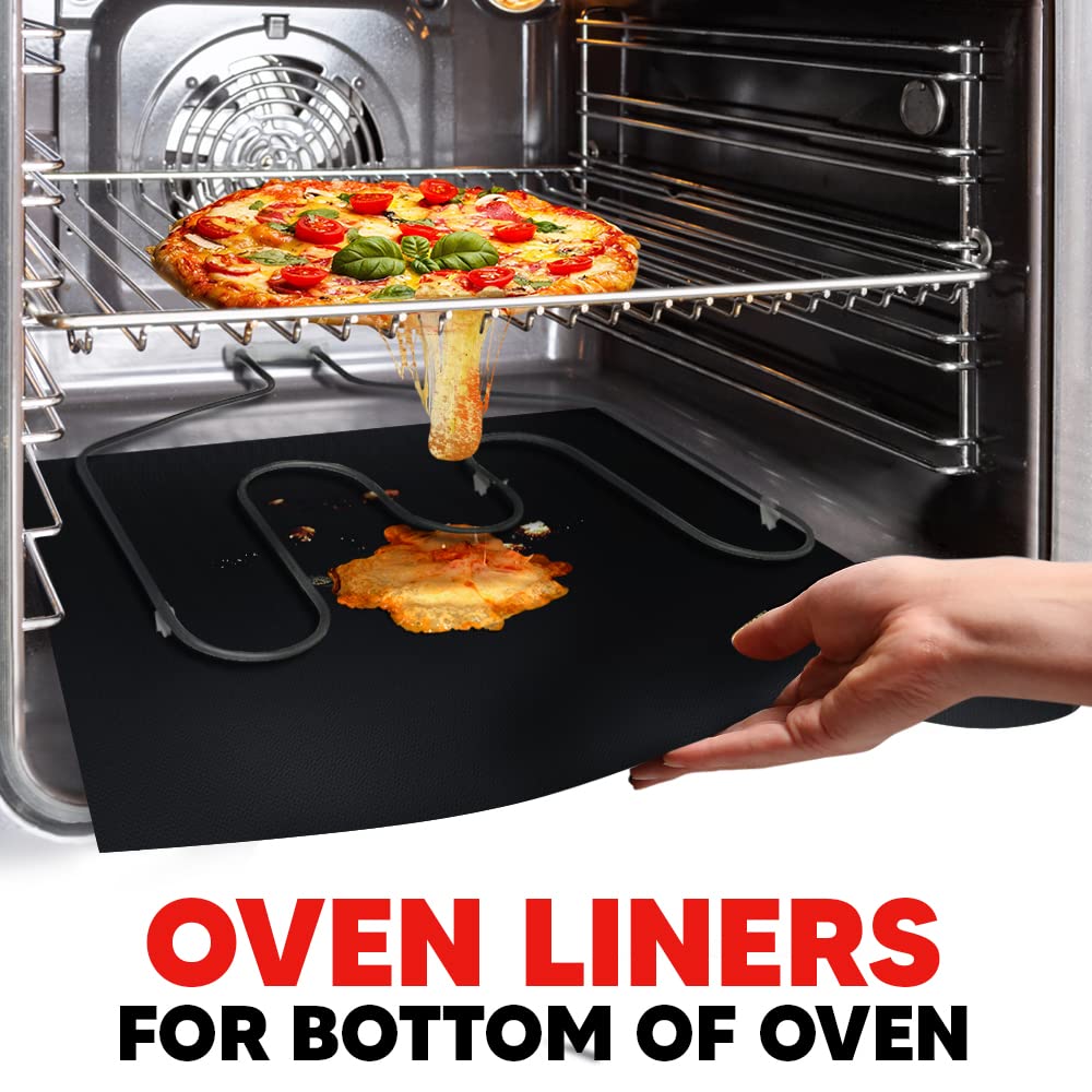 2-Pack Large Heavy-Duty Nonstick Teflon Oven Liners – 17"x25", BPA & PFOA-Free, for Electric, Gas, Microwave & Grill Use