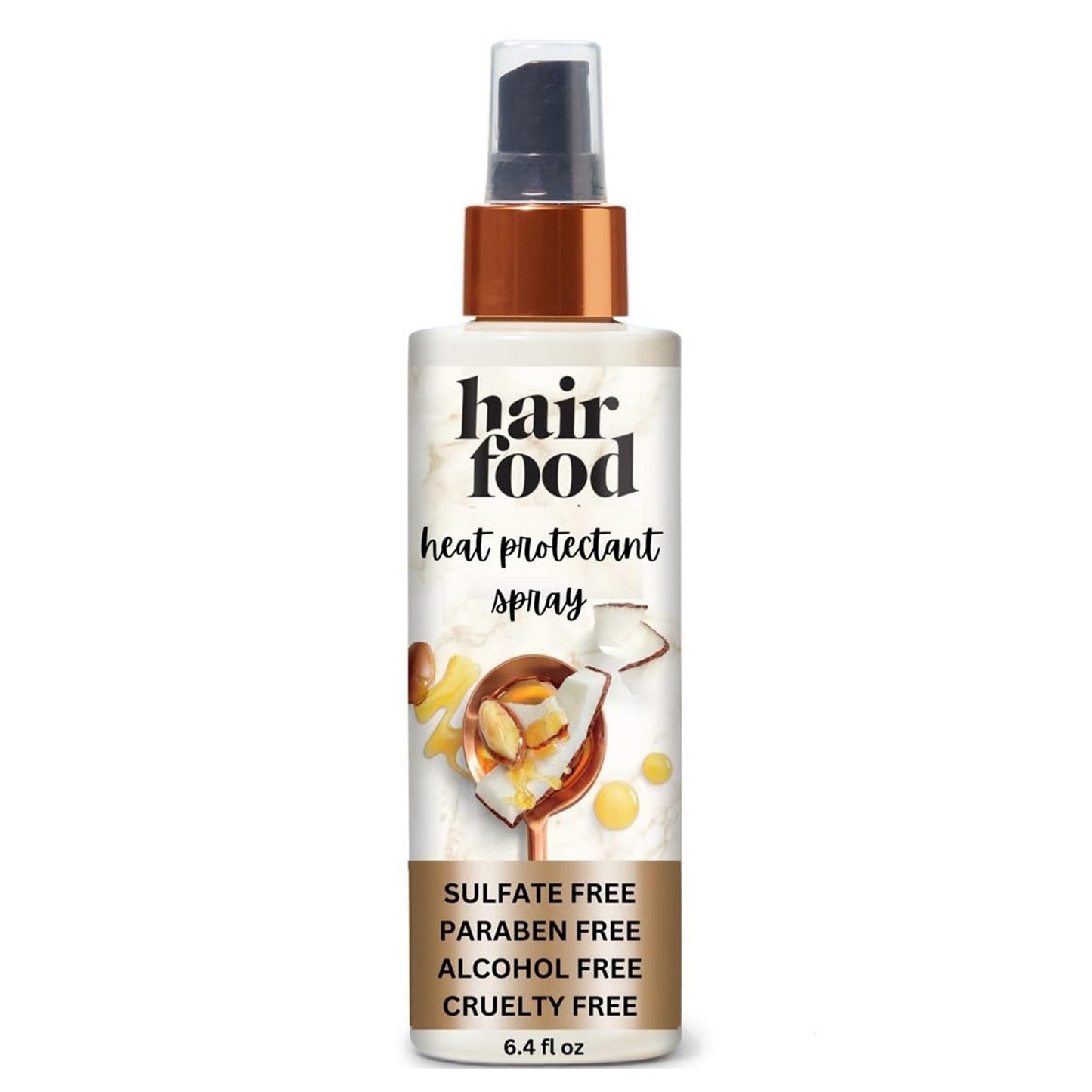 Hair Food Coconut & Argan Oil Heat Protectant Leave-In Spray for All Hair Types, 450°F Heat Protection, Sulfate-Free, Paraben-Free, Dye-Free