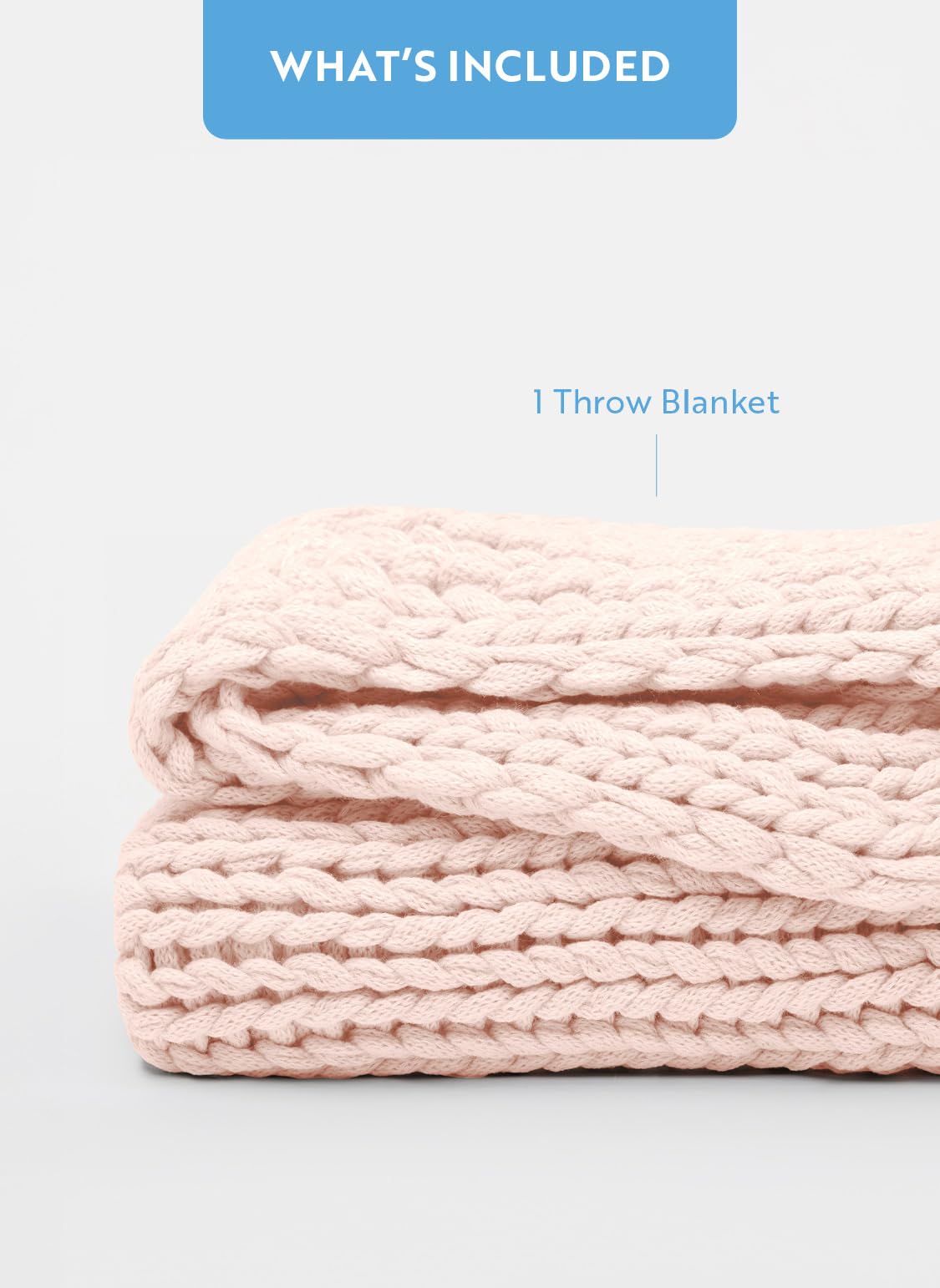 Linen Market Beddings Oversized Chunky Knit Throw Blanket Acrylic Hypoallergenic - 47'' x 59'' Cozy Home Accent for Snuggling, Lounging, and Stylish