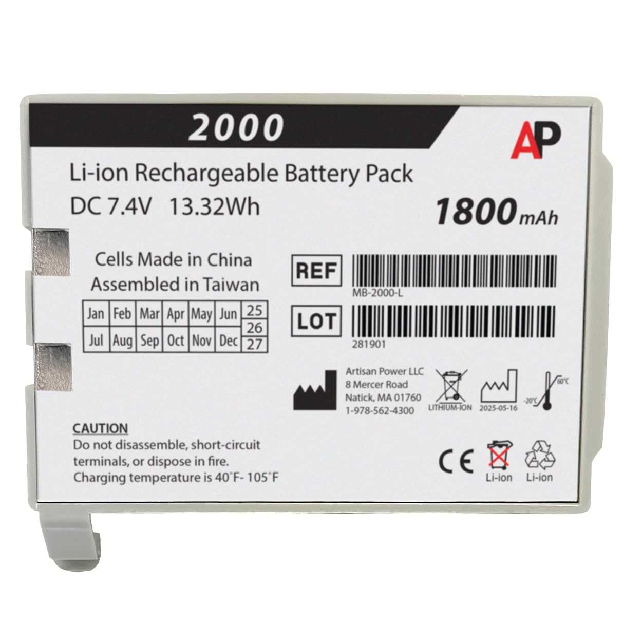 Artisan Power Replacement Battery for CME Jorgensen Labs Bodyguard 323, 545, 757, Jorvet VetPro 2000 Infusion Pumps - Replaces OEM Battery 130-050XA Beauty and Personal Care Artisan Power