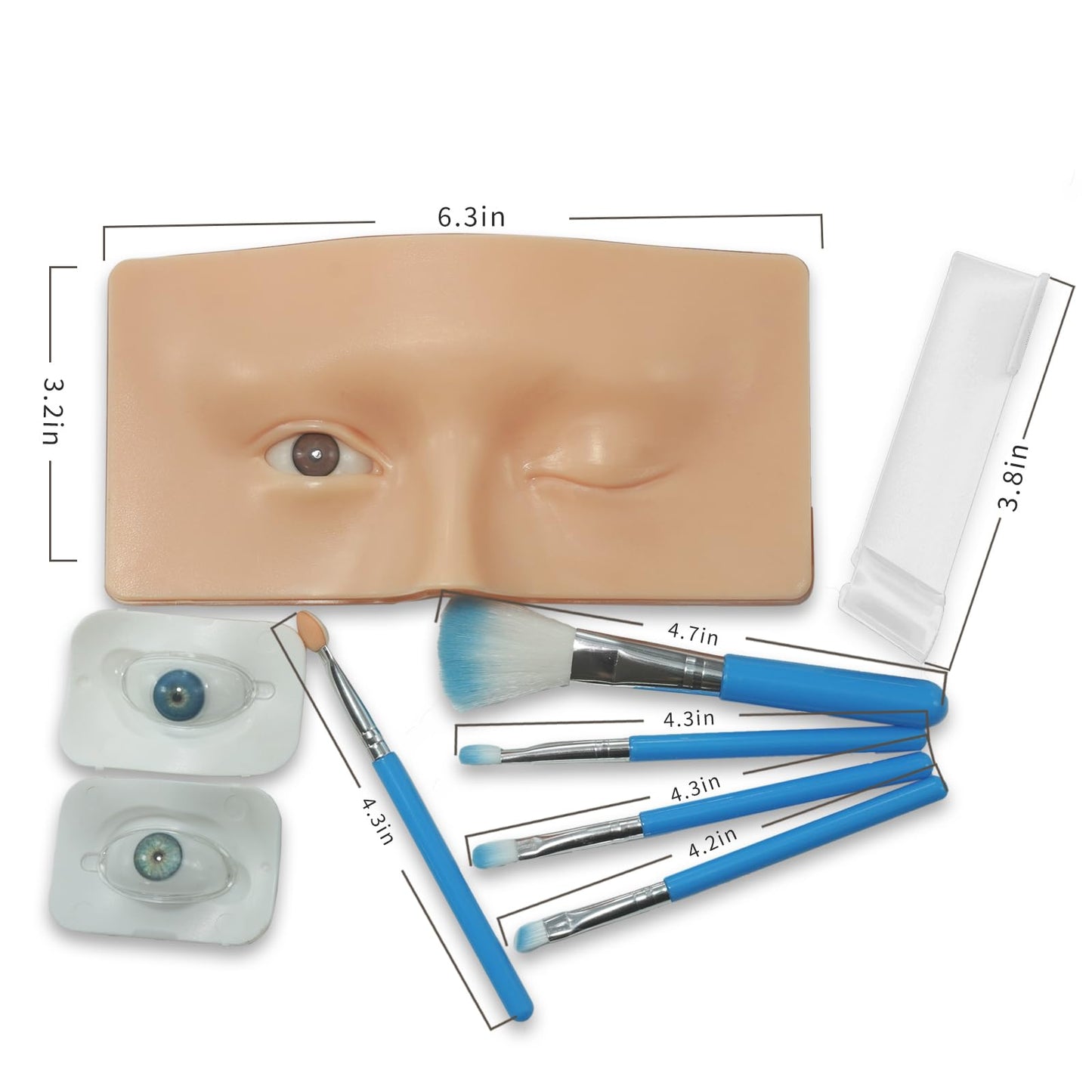 GETPUCHRA Makeup Practice face Eye Makeup Silicone Makeup Practice Board Realistic Face Model Makeup Practice Mask,With Replaceable Eyes (Eye makeup