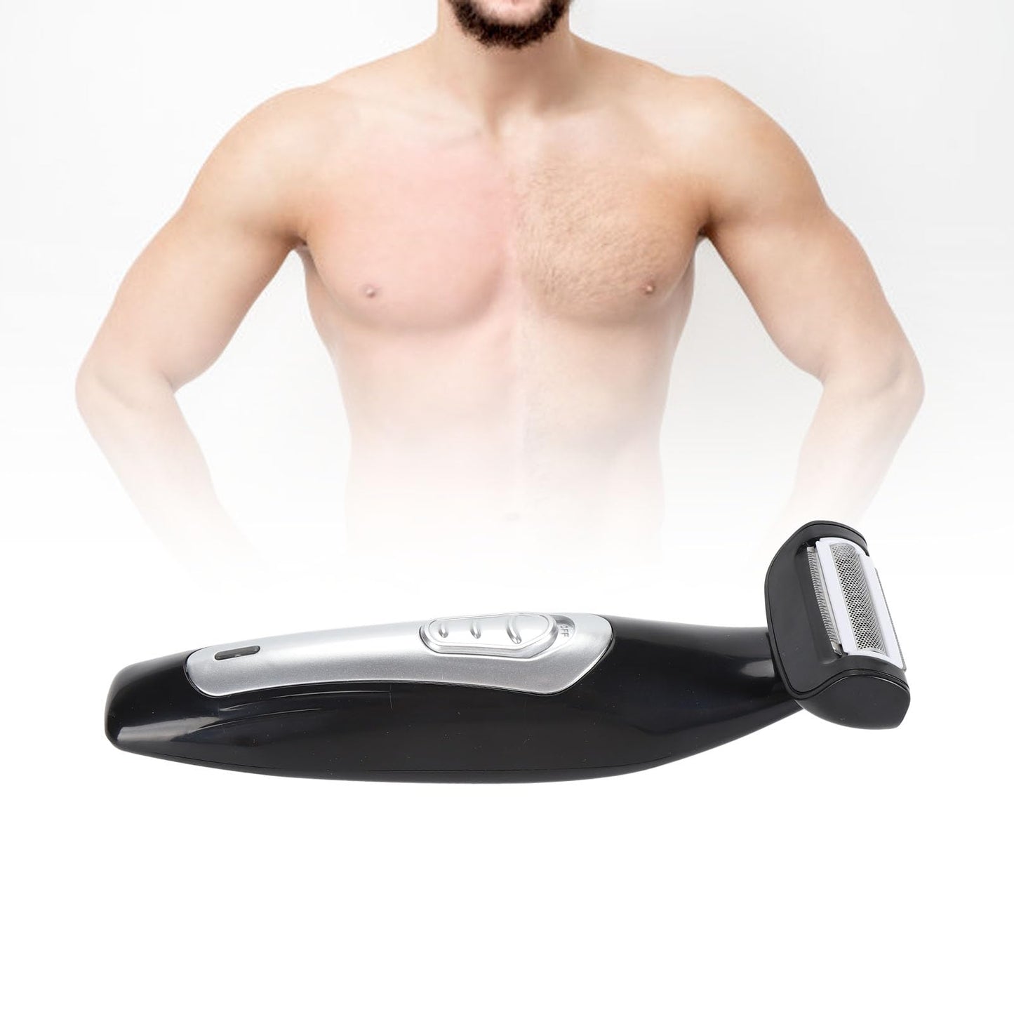 Body Hair Trimmer for Men - Electric with Removable Long Handle, Hair Trimmer for Pubic Area, Back, Face, Legs and Beard, Wet Dry Use Beauty and Personal Care Bewinner