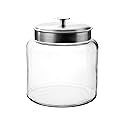 Anchor Hocking 1.5 Gallon Montana Glass Jar with Lid (2 piece, brushed metal, dishwasher safe)