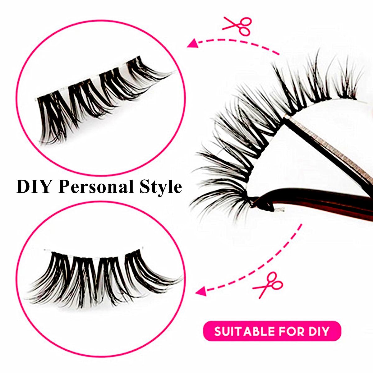 TRZLIFE Eyelash Clusters, 72 PCS DIY Individual Lash Extension Create Personal Eyelash Style Easily Super Natural and Comfortable Clear Band