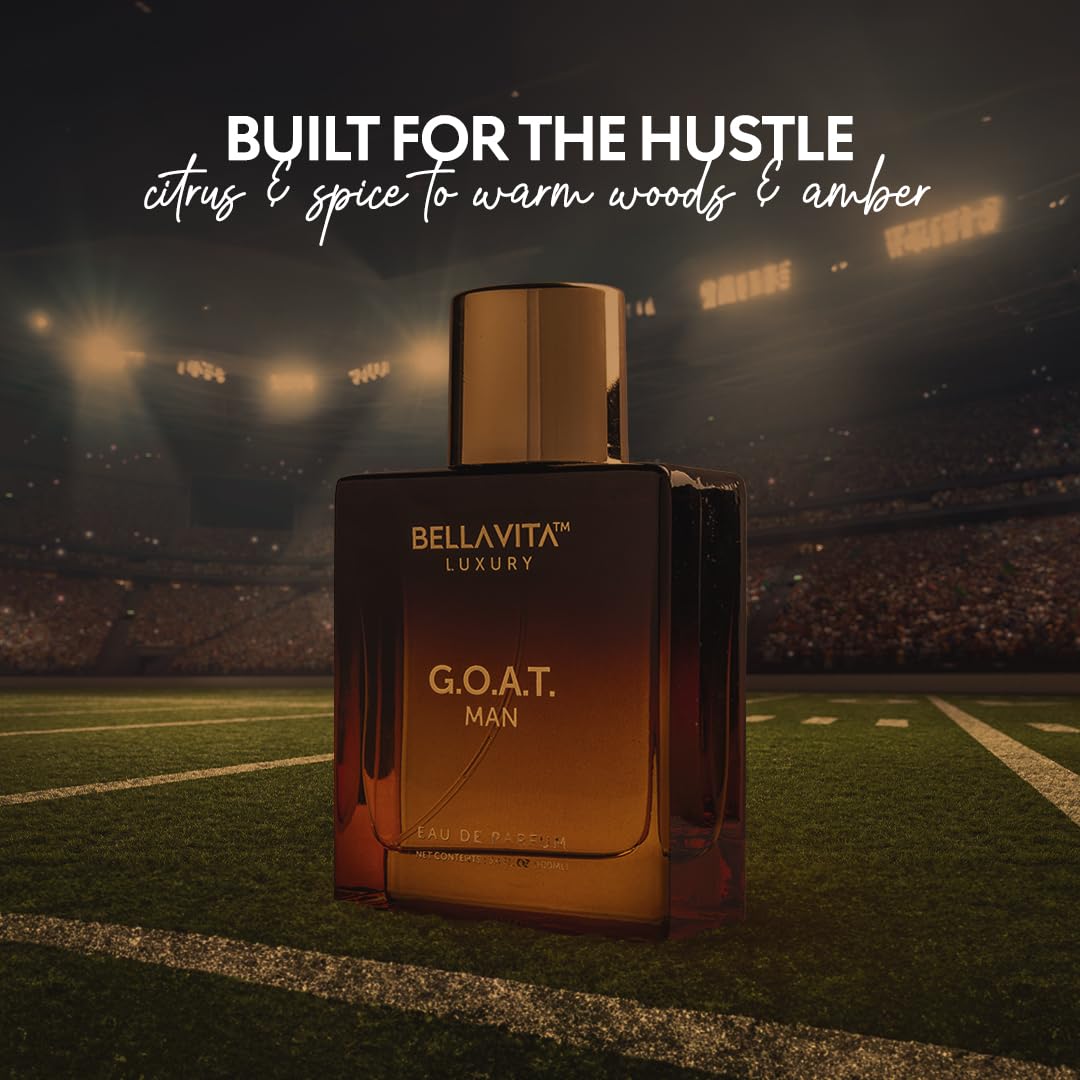 Bellavita Luxury G.O.A.T. Eau de Parfum | 100 ml (3.4 fl.oz.) | Perfume for Men | Citrus, Bergamot, Patchouli, and Vetiver Notes | Long Lasting Men's Beauty and Personal Care Bella Vita Luxury