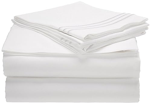 CELINE LINEN 1800 Series Hotel Quality Super Soft Wrinkle Resistant & Fade Resistant Beautiful Design on Pillowcases 3-Piece Sheet Set, Deep Pocket Up