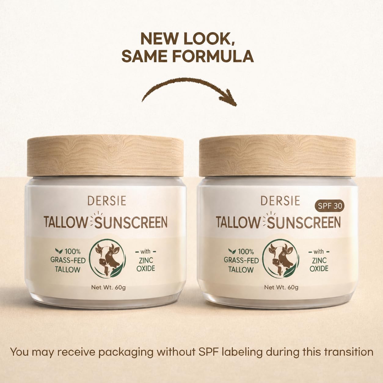 Dersie Tallow Sunscreen SPF 30 - Mineral UV Defense with Non-Nano Zinc Oxide - Face & Body Sun Protection for Adults & Kids - with 100% Grass-Fed Beef