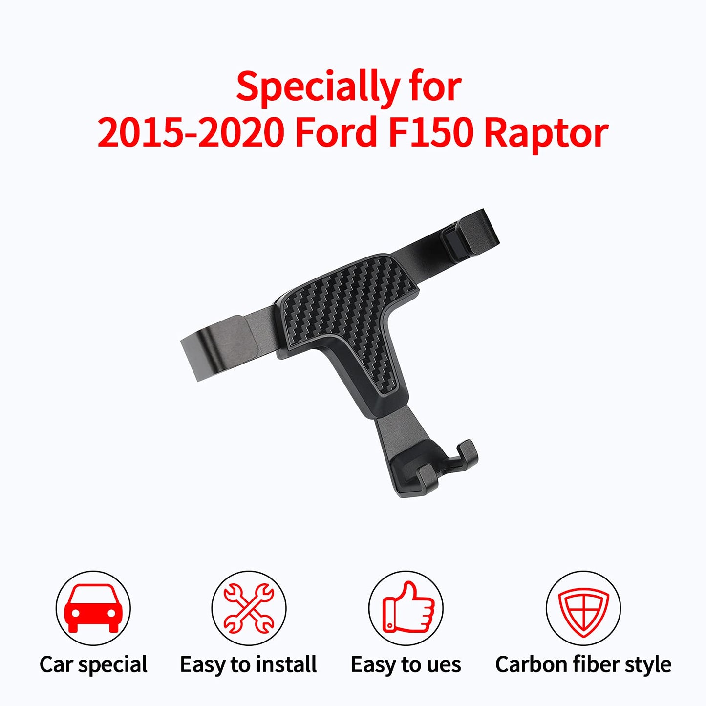 JHO Car Phone Holder Air Vent Mount with One Button Release Clamp, Rotatable Phone Mount Compatible for Ford F150 Raptor 2015-2020 2019 18 17 16…