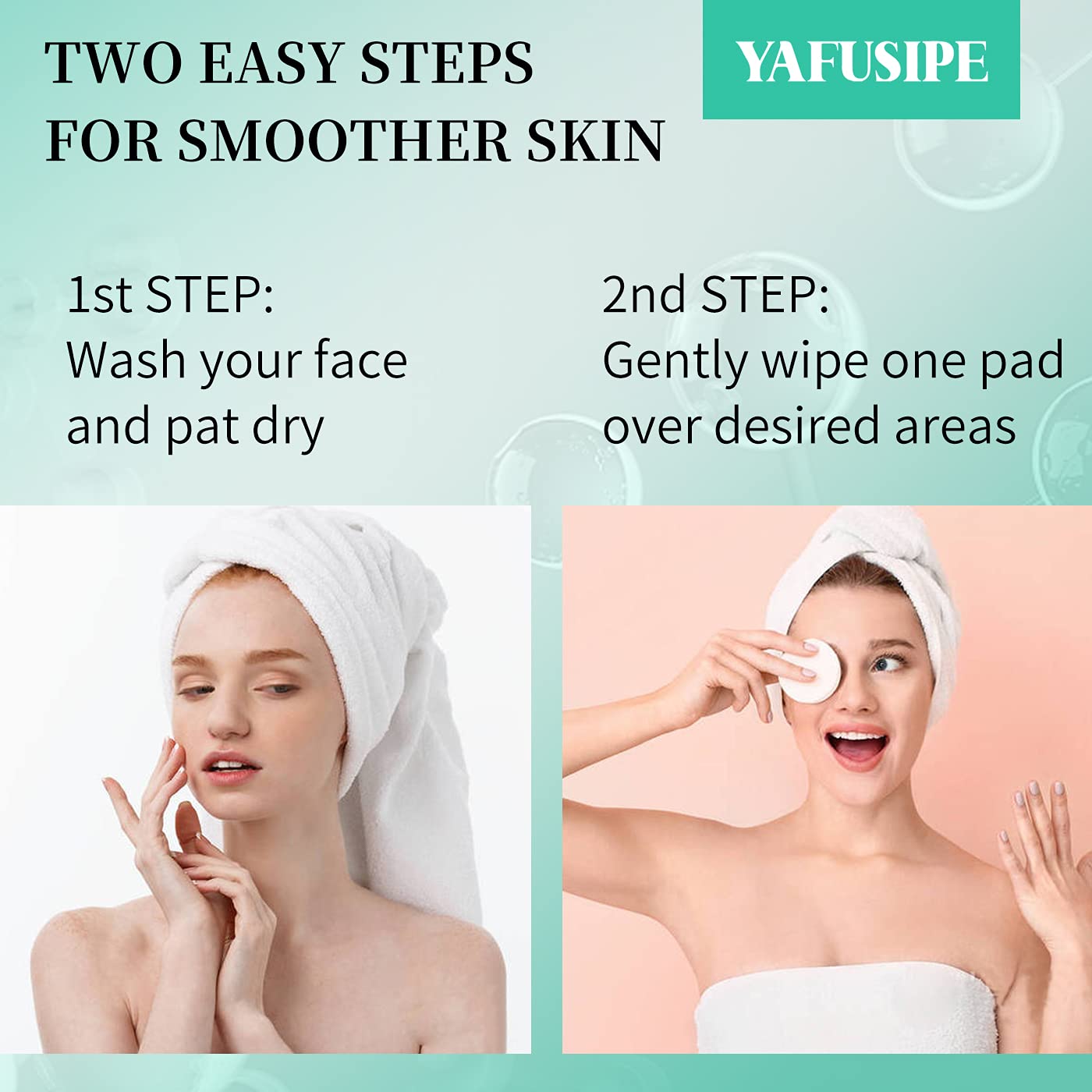 YAFUSIPE Glycolic Acid Toner Pads 35% AHA Facial Resurfacing Exfoliate Salicylic Acid Exfoliating Face Wipes Chemical Peel Exfoliant Peeling Glycolic