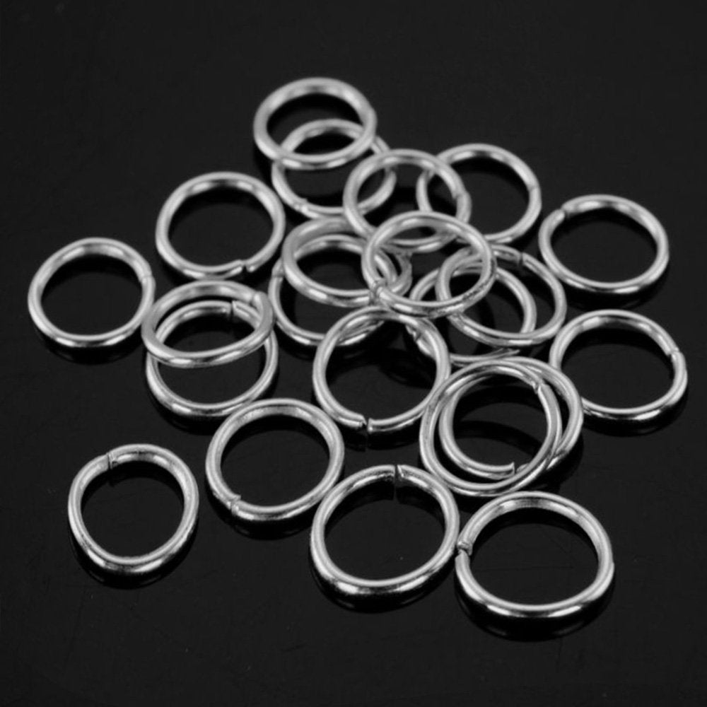 100 Pieces Hair Rings for Braids and Dreadlocks, Silver Braid Hair Loop Clip and Hoops, Hip-Hop DIY Headband Accessories (Silver)