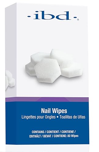 ibd Nail Wipes, Lint-Free Fiberless Pads for Gel Residue Removal, Scratch-Free Finish, 80 Count, 1-Pack