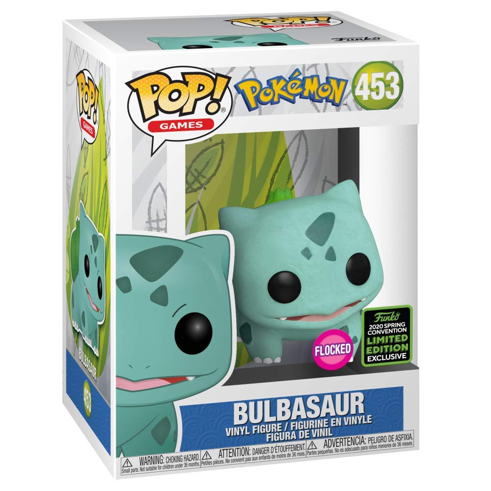 Funko Pop! Games: Pokémon - Flocked Bulbasaur Vinyl Figure, Spring Convention Exclusive