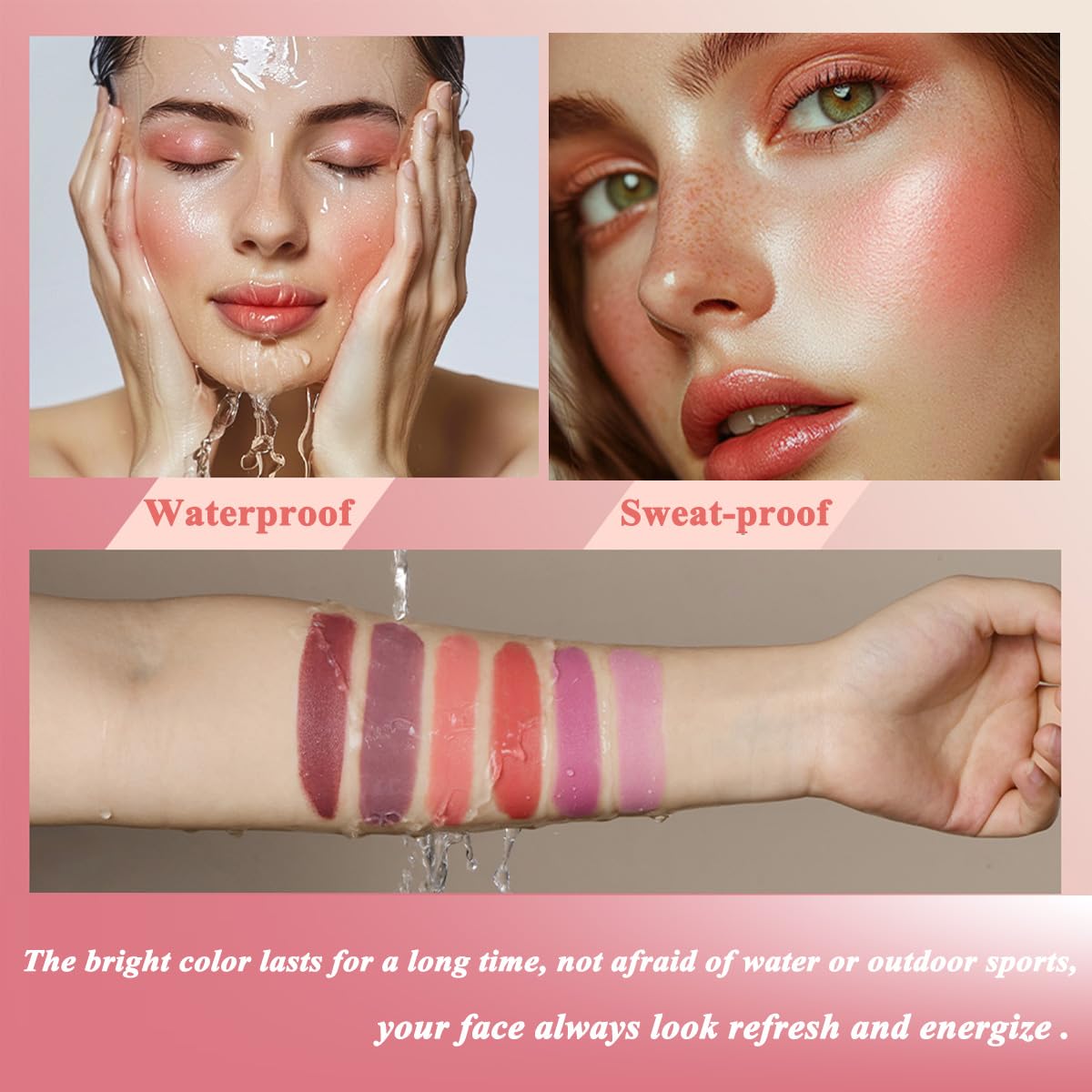 Cream Blush stick, Natural-Looking Matte Finish Makeup Blush stick, Hydrating Long Lasting Lightweight Blendable Blush for cheeks (#3 Bright Coral, 1 Beauty and Personal Care SHEEYOON