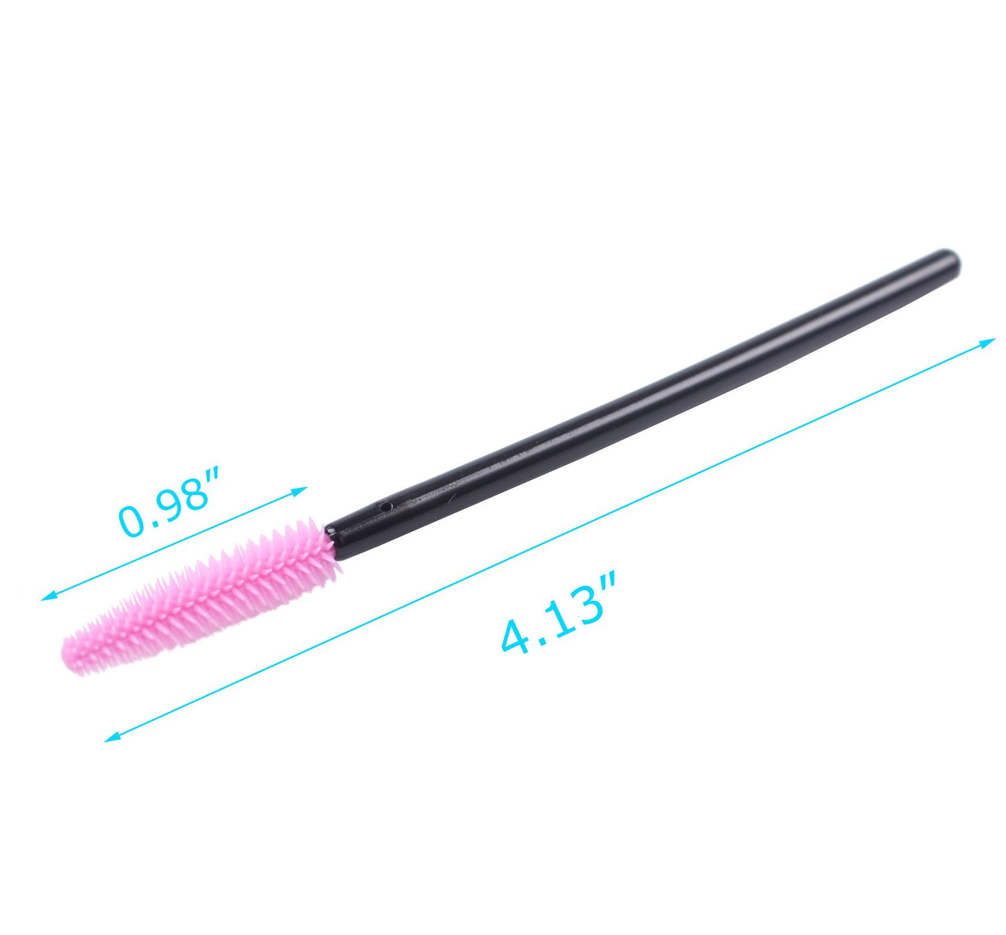 BIHRTC Pack of 100 One-Off Disposable Silicone Eyelash Mascara Brushes Wands Applicator Eyebrow Brush Makeup Tool Kit Set Deep pink