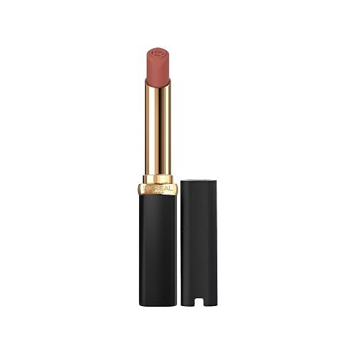 L'Oreal Paris Colour Riche Intense Volume Matte Lipstick, Lip Makeup Infused with Hyaluronic Acid for up to 16HR Wear, Le Nude Defiant, 0.06 Oz