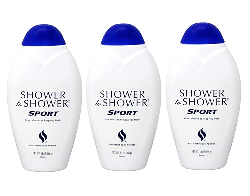 Shower to Shower Absorbent Body Powder, Sport, 13-Ounce Bottles (Pack of 3)