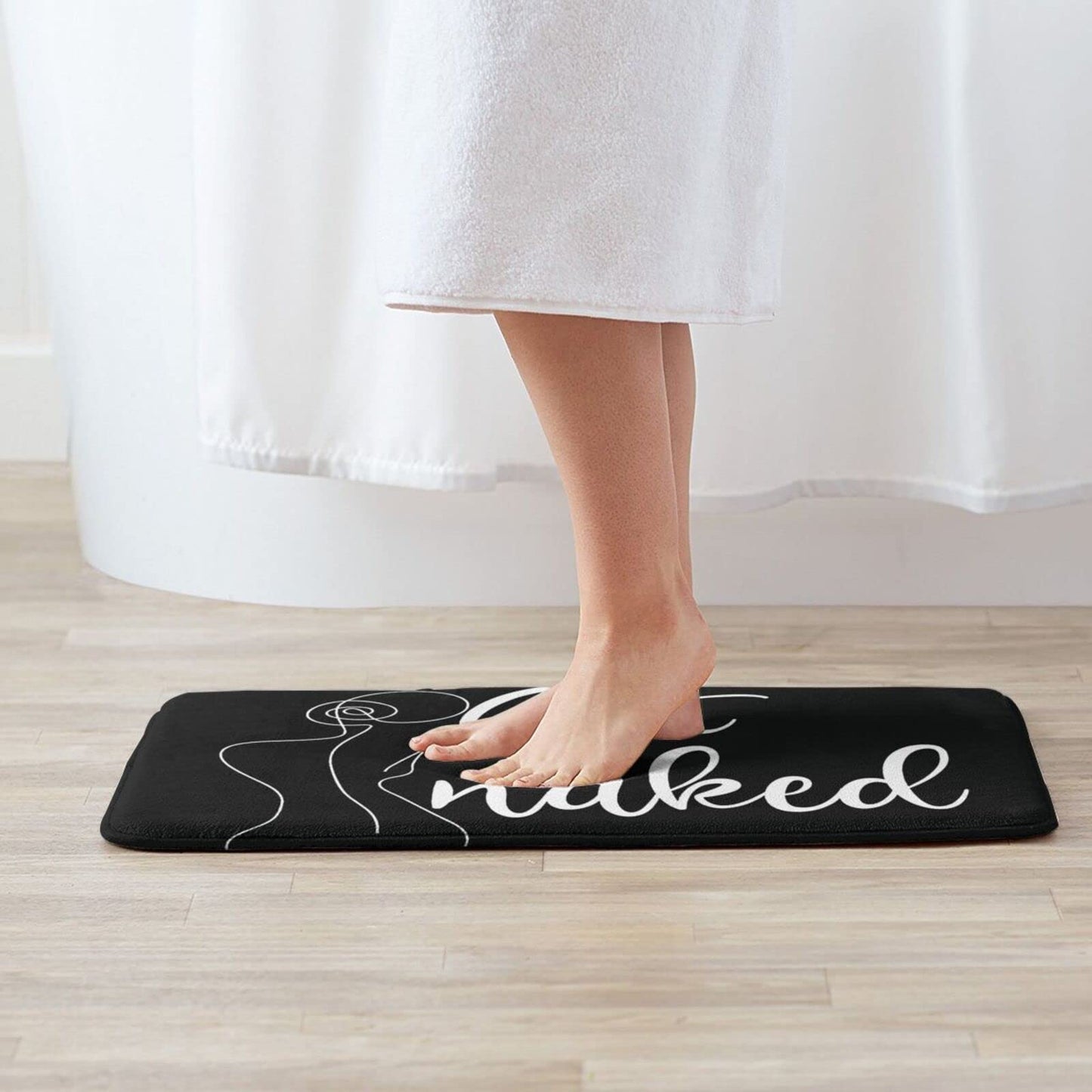 Annalice Get Naked Bath Mats Carpet 15.7' X 23.5 Inch Black Bathroom Rugs for Bathtub Funny Bathroom Decor Cute Plush Cozy Velvet Bathtub Mat Water…