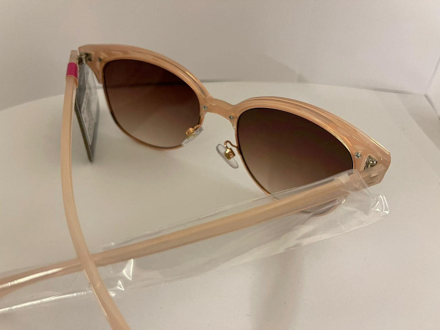 Foster Grant Women's HD Club Master Rose Gold Cat Eye Plastic Sunglasses