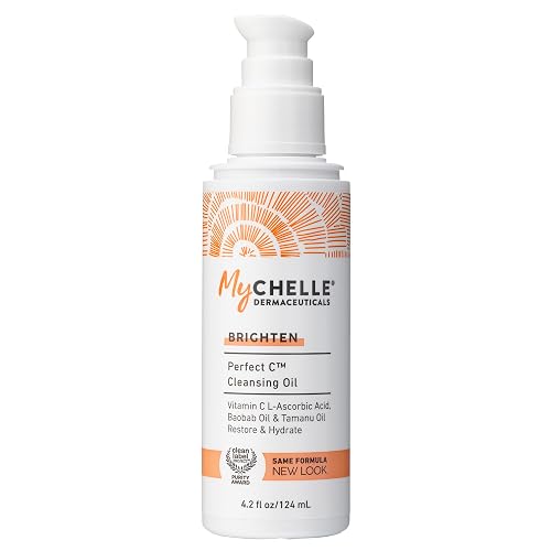 MyCHELLE Dermaceuticals Perfect C Cleansing Oil, 4.2 Fl Oz - Facial Cleanser with Vitamin C L-Ascorbic Acid, Baobab Oil & Tamanu Oil to Restore