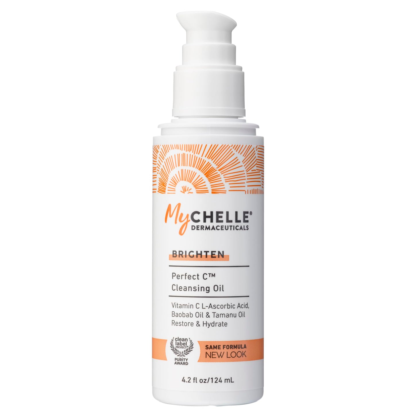 MyCHELLE Dermaceuticals Perfect C Cleansing Oil, 4.2 Fl Oz - Facial Cleanser with Vitamin C L-Ascorbic Acid, Baobab Oil & Tamanu Oil to Restore