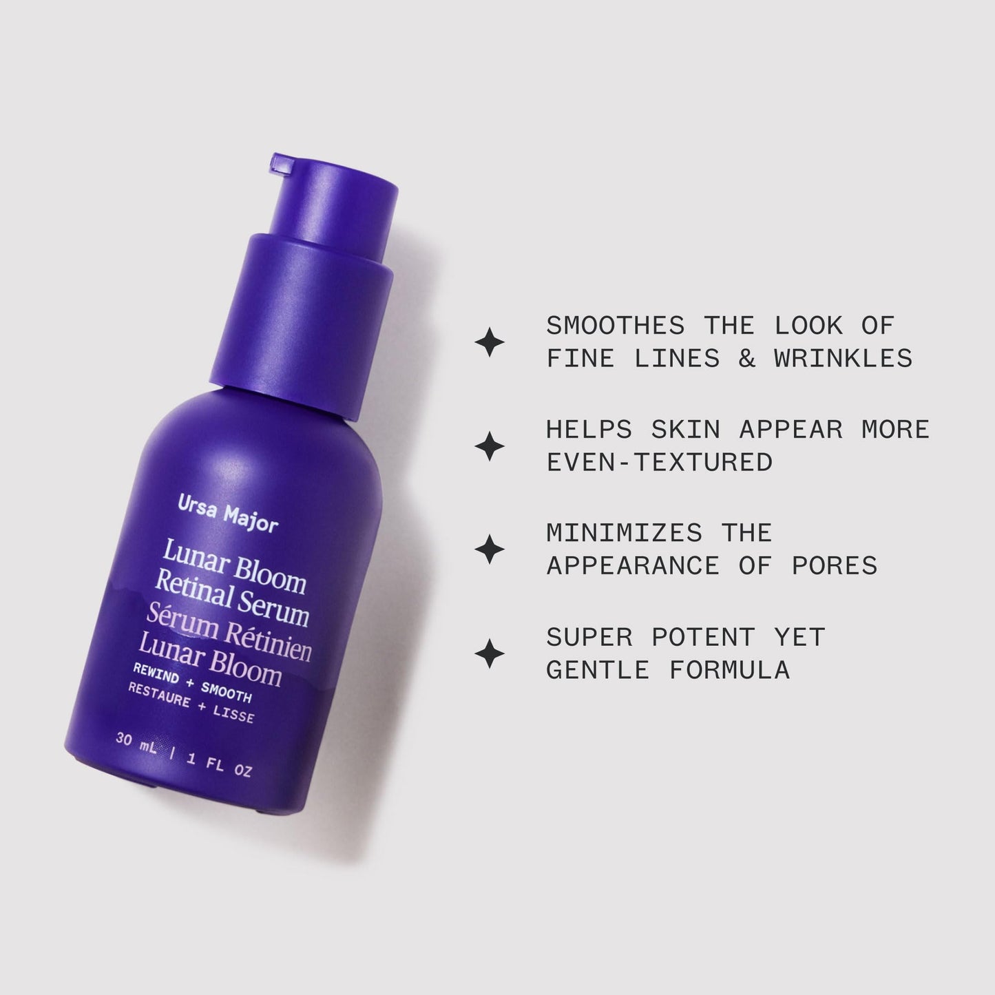 Ursa Major Lunar Bloom Retinal Serum | Potent & Gentle Facial Moisturizer | Smooth Fine Lines & Wrinkles | Vegan & Cruelty-Free | For All Skin Types |