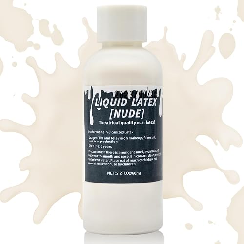 2.2 fl oz Liquid Latex Halloween SFX Makeup Kit, Clear Adhesive Latex Glue for Skin Special Costume Effects for Realistic Scar Cut Wounds Peeling Skin