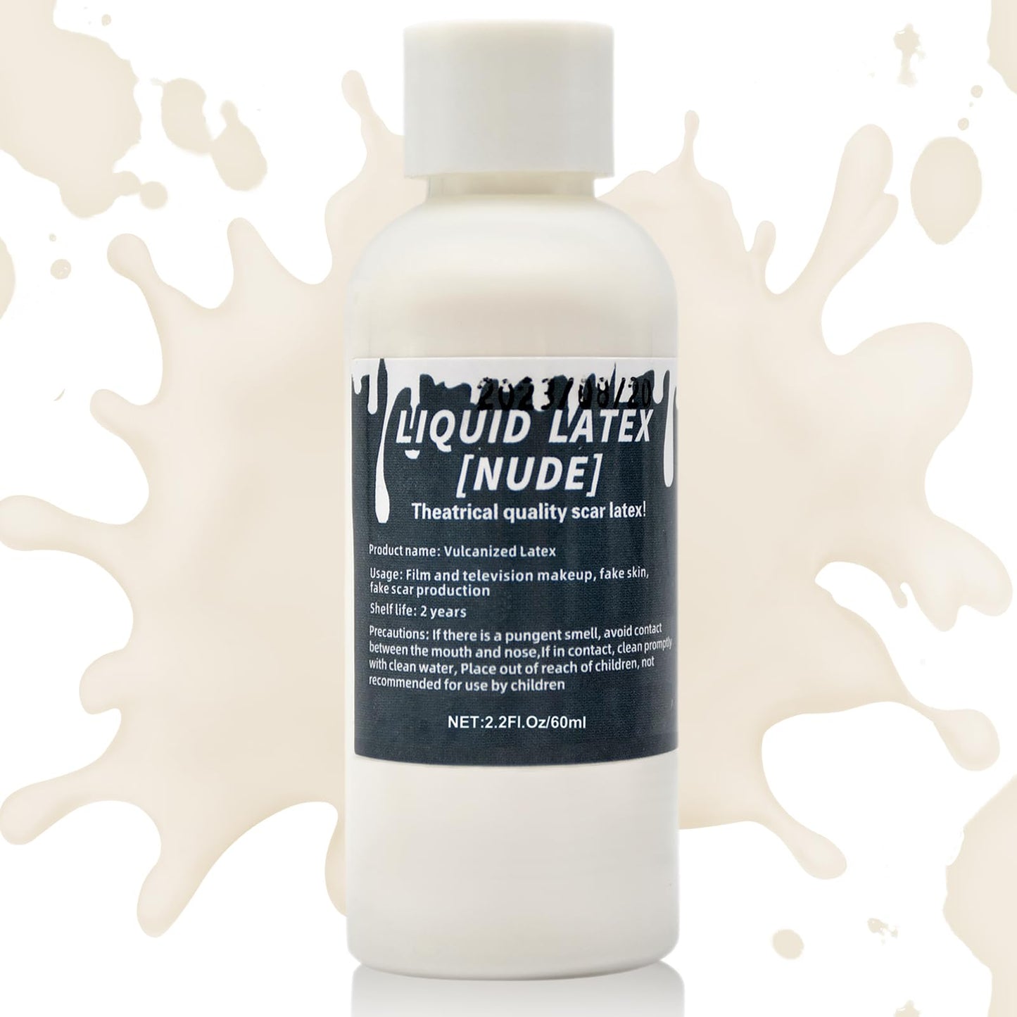 2.2 fl oz Liquid Latex Halloween SFX Makeup Kit, Clear Adhesive Latex Glue for Skin Special Costume Effects for Realistic Scar Cut Wounds Peeling Skin
