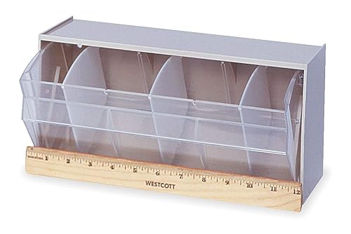 Quantum Storage Systems QTB410WT 1 Drawers Dividable Tip Out Bins Part Organizer White 6" H x 12" W x 6" D