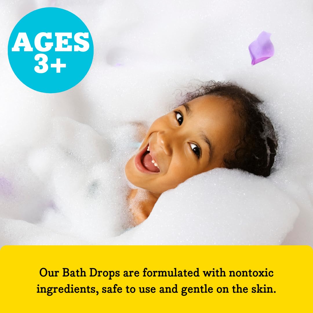 Kid Made Modern Bath Color Tablets for Kids - 450 Non Toxic Bath Drops for Toddlers Blue, Yellow, Pink, and Purple Bathtub Color Fizzies Tablets…