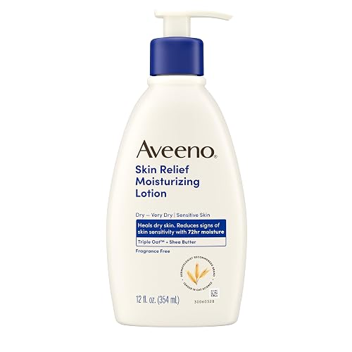 Aveeno Skin Relief Moisturizing Lotion Heals Very Dry, Sensitive Skin, Fast-Absorbing Body Lotion with Soothing Triple Oat & Shea Butter Formula