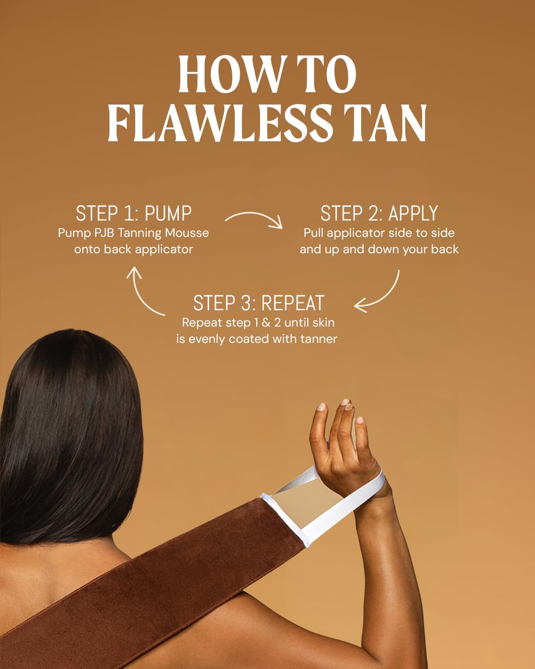Peta Jane Back Tanning Applicator Mitt - Streak-Free, Easy Reach Self Tanner for Back & Body, Sunless Tan at Home, Ergonomic Design for Full Coverage