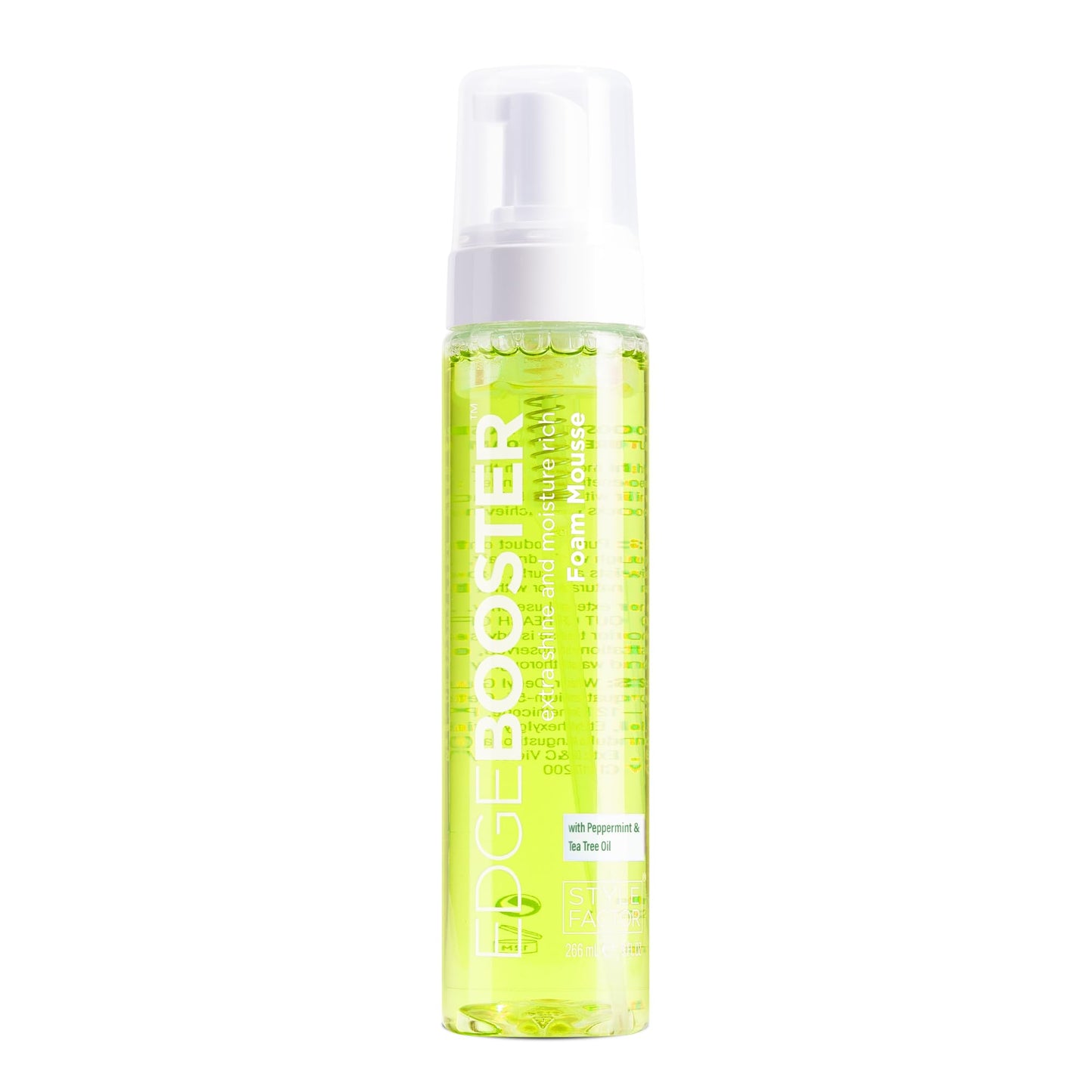 Style Factor EDGE BOOSTER Extra Shine & Moisture Rich Foam Mousse | Lightweight Styling for Curls, Waves, Braids, Locs & Protective Styles | Volume