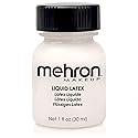 Mehron Makeup Liquid Latex | SFX Makeup | Halloween | Latex Glue for Skin | Prosthetic Glue 1 fl oz (30 ml) (Clear Flesh)