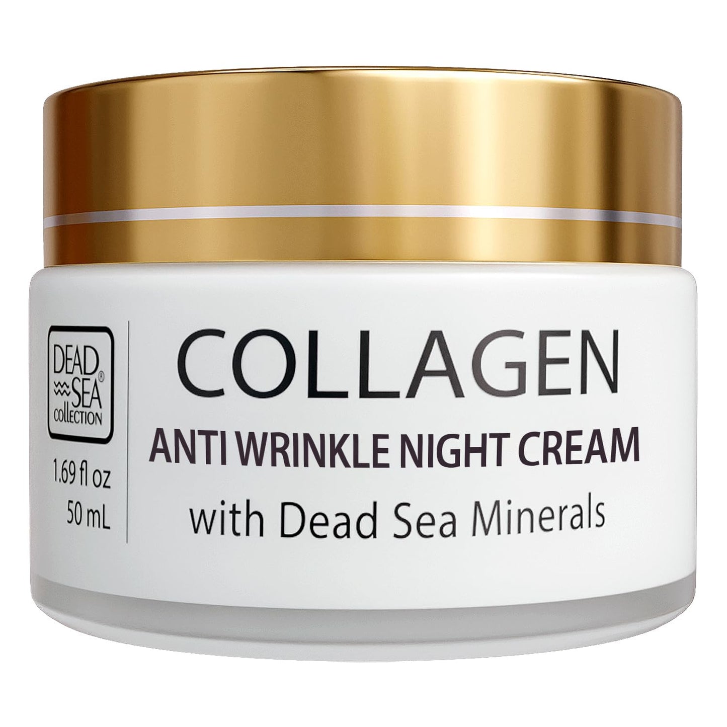 Dead Sea Collection Moisturising Night Face Cream with 3X Collagen - Anti Aging Nourishing Facial Moisturiser with Dead Sea Minerals and Vitamin E