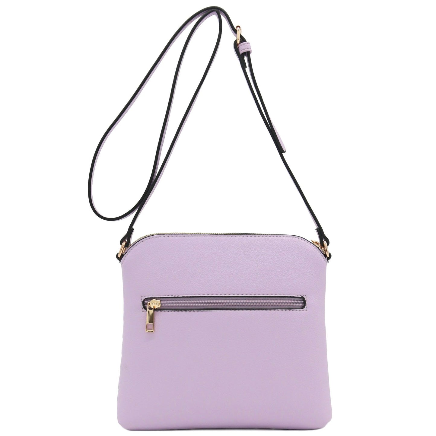 FashionPuzzle Chevron Quilted Medium Crossbody Bag with Tassel Accent (Lavender)