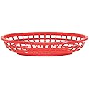 TableCraft 1074R Red 9-3/8" x 6" Oval Basket - Dozen