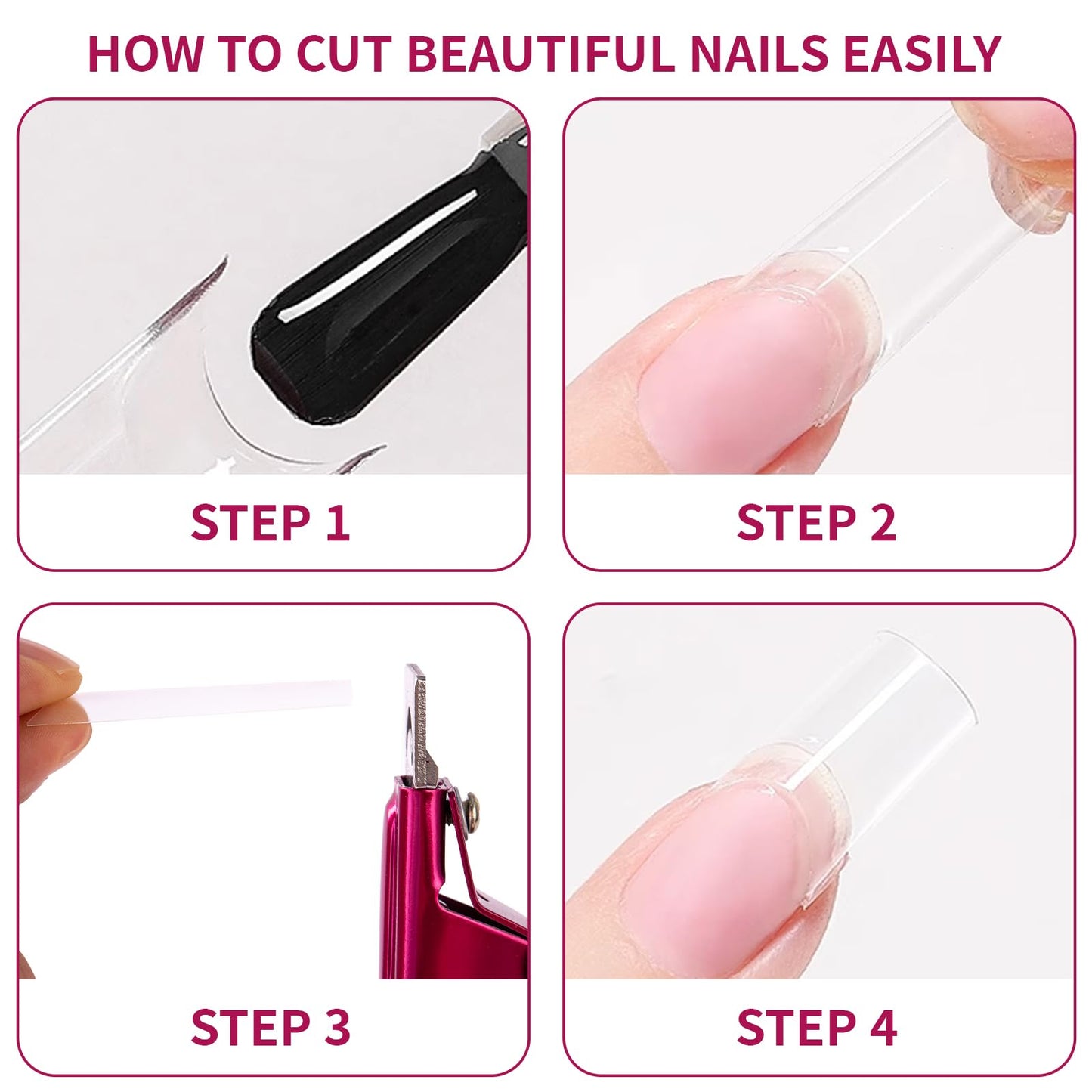 Acrylic Nail Cutter with Magnet Sizer & Length Measurement,Adjustable Stainless Nail Trimmer for Salon Home Nail Art, Professional Nail Clippers Beauty and Personal Care Scartink