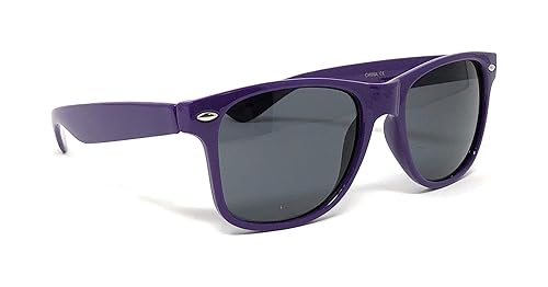 My Shades - Retro 80's Classic Rectangle Sunglasses (Purple, Smoke)