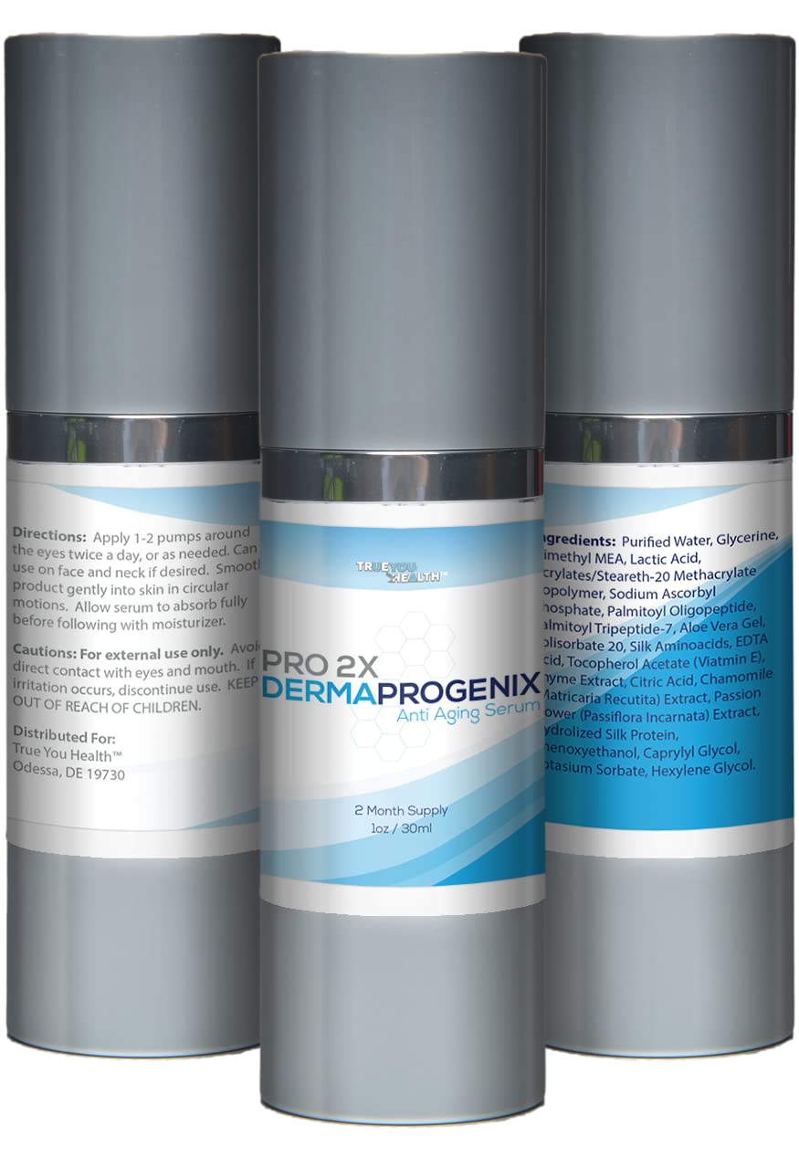 PRO 2X DERMA PROGENIX Serum - Anti Aging Serum - 2 Month Supply - Help Protect Skin from Premature Aging - Nourishing Face Serum for Glowing Skin