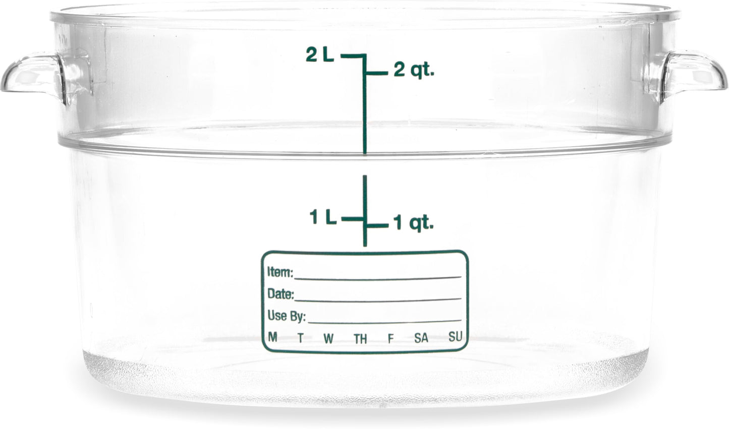 Carlisle FoodService Products Storplus Round Food Storage Container with Stackable Design for Catering, Buffets, Restaurants, Polycarbonate (Pc), 2…