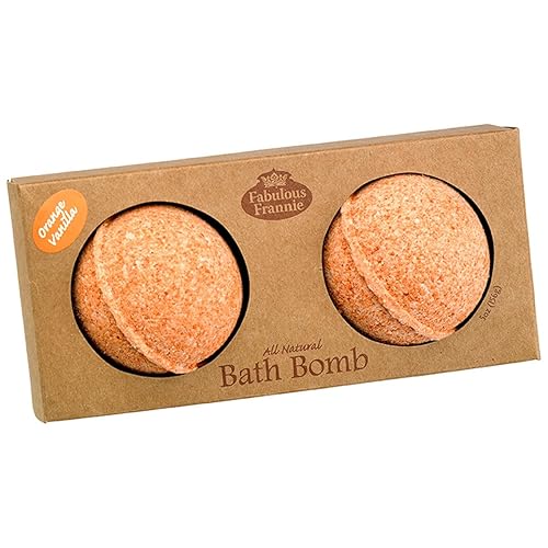 Fabulous Frannie Orange Vanilla Natural, Handmade Bath Bomb Set, Rich in Essential Oil, Salt, Coconut Oil, Witch Hazel, Ultra Plush Spa Fizzies…