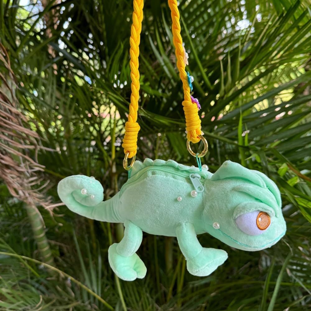 9.5in Pascal Plush Chameleon Stuffed Animal Shoulder bag