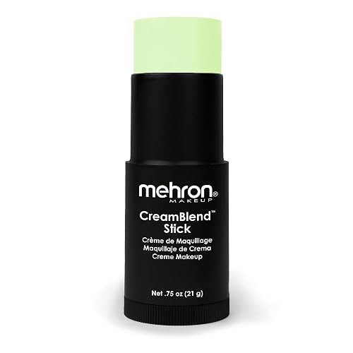Mehron Makeup CreamBlend Stick | Face Paint, Body Paint, & Foundation Cream Makeup | Perfect for Halloween .75 oz (21 g) (Pastel Green) | Made in the