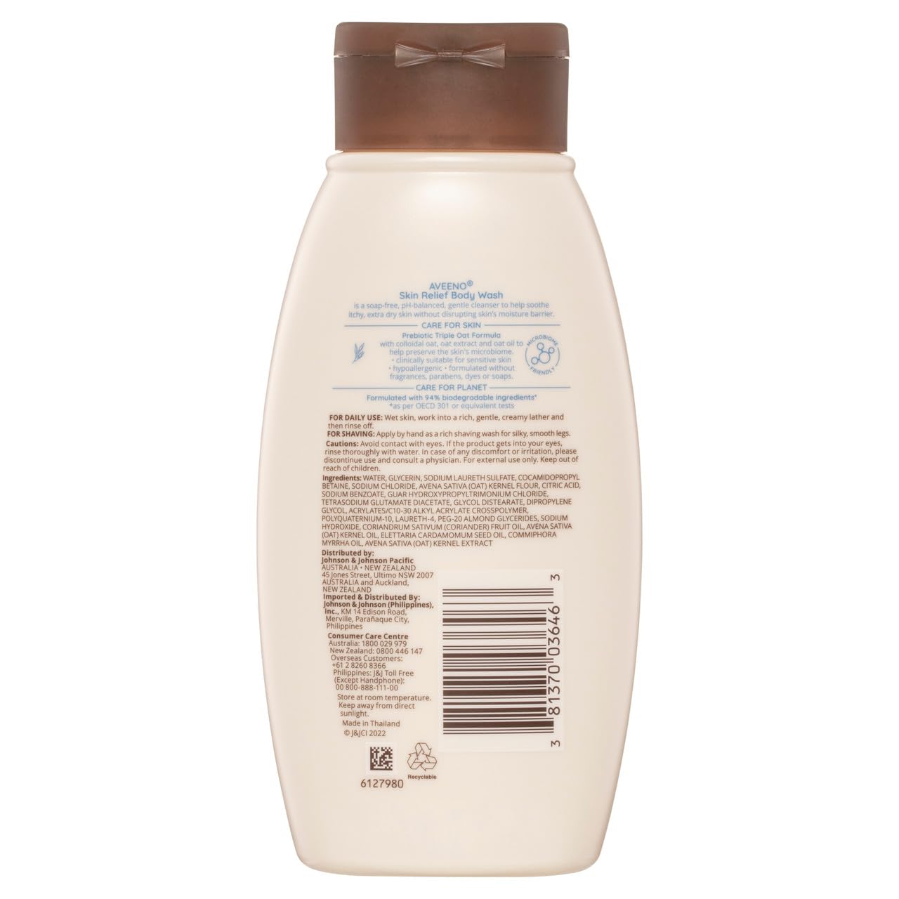 Aveeno Skin Relief Body Wash, Fragrance Free, 12 Ounce (Pack of 12)